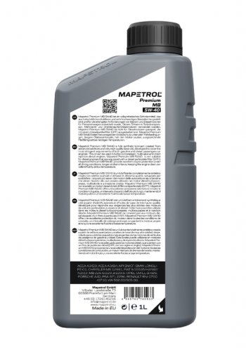 1 279 р. Масло моторное PREMIUM MB 5W40 синт.1л MAPETROL MAPETROL map0157  с доставкой в г. Майкоп. Увеличить фотографию 2