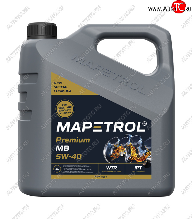 3 899 р. Масло моторное PREMIUM MB 5W40 синт.4л MAPETROL MAPETROL map0158  с доставкой в г. Майкоп