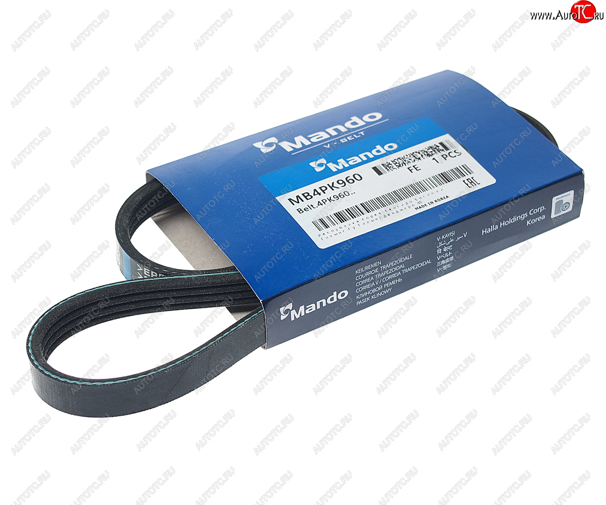 299 р. Ремень приводной поликлиновой 4PK960 HYUNDAI Sonata (94-) (1.8/2.0) кондиционера MANDO MANDO mb4pk960 MANDO mb4pk960  с доставкой в г. Майкоп