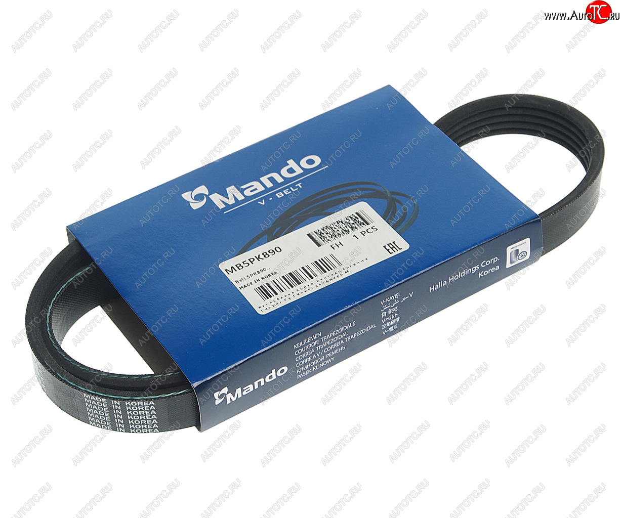 123 р. Ремень приводной поликлиновой 5PK890 HYUNDAI i30 (14-) (1.4) MANDO MANDO mb5pk890  с доставкой в г. Майкоп