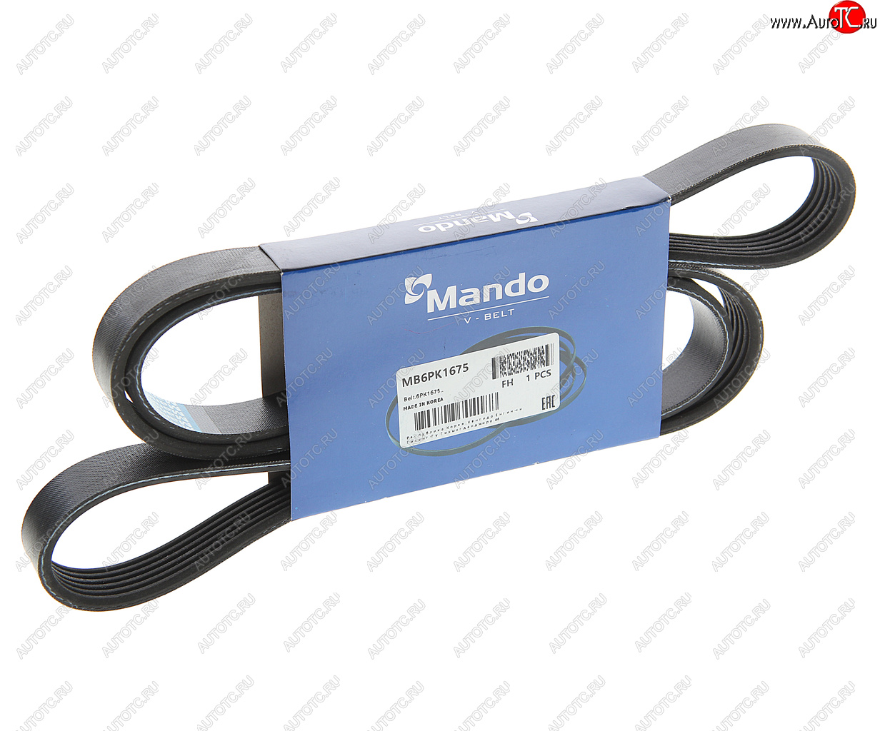 499 р. Ремень приводной поликлиновой 6PK1675 MANDO MANDO mb6pk1675 MANDO mb6pk1675  с доставкой в г. Майкоп