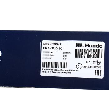 2 279 р. Диск тормозной HYUNDAI Elantra (11-) задний (1шт.) MANDO MANDO mbc030047 MANDO mbc030047  с доставкой в г. Майкоп. Увеличить фотографию 4
