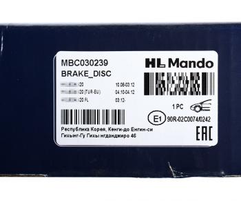 2 099 р. Диск тормозной HYUNDAI i20 (08-) передний (1шт.) MANDO MANDO mbc030239  с доставкой в г. Майкоп. Увеличить фотографию 6