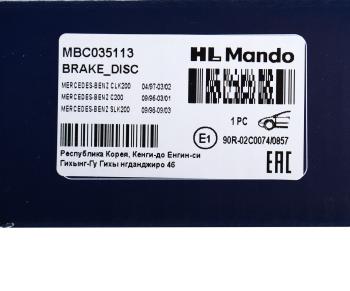 3 899 р. Диск тормозной MERCEDES C (W202),E (W210) передний (1шт.) MANDO MANDO mbc035113  с доставкой в г. Майкоп. Увеличить фотографию 4