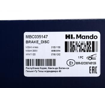 2 199 р. Диск тормозной NISSAN Almera (N16),Primera (P11,P10) передний (1шт.) MANDO MANDO mbc035147  с доставкой в г. Майкоп. Увеличить фотографию 6