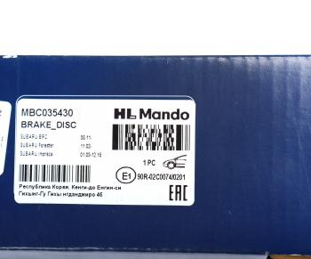 2 669 р. Диск тормозной SUBARU Forester,Impreza,Legacy,Outback передний (1шт.) MANDO MANDO mbc035430  с доставкой в г. Майкоп. Увеличить фотографию 5