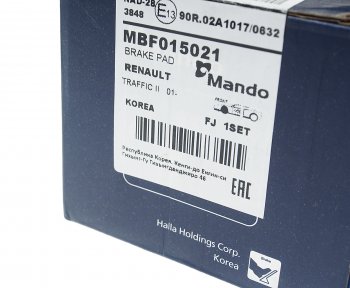 3 289 р. Колодки тормозные передние (4шт.) MANDO Opel Vivaro B (2014-2019)  с доставкой в г. Майкоп. Увеличить фотографию 5