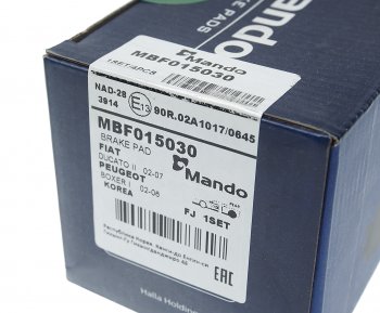 1 739 р. Колодки тормозные PEUGEOT Boxer CITROEN Jumper FIAT Ducato (94-) задние (4шт.) MANDO MANDO mbf015030  с доставкой в г. Майкоп. Увеличить фотографию 5