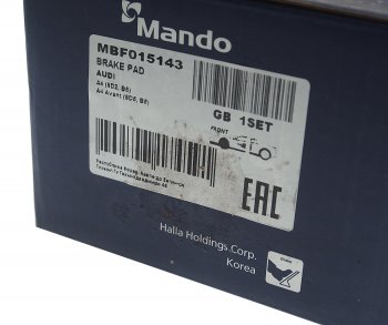 2 099 р. Колодки тормозные VW Passat B5 AUDI A4,A6 передние (4шт.) MANDO MANDO mbf015143 MANDO mbf015143  с доставкой в г. Майкоп. Увеличить фотографию 3