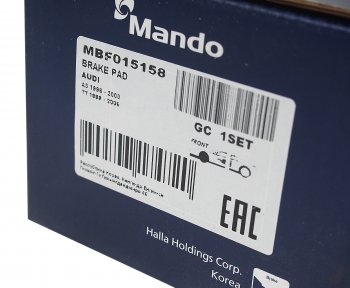 1 659 р. Колодки тормозные SKODA Octavia передние (4шт.) MANDO MANDO mbf015158  с доставкой в г. Майкоп. Увеличить фотографию 3