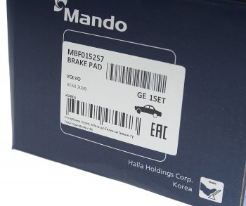 4 599 р. Колодки тормозные VOLVO XC60 (08-) передние (4шт.) MANDO MANDO mbf015257 MANDO mbf015257  с доставкой в г. Майкоп. Увеличить фотографию 2