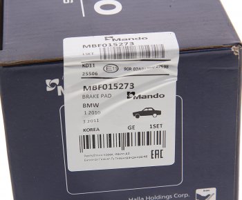 2 789 р. Колодки тормозные BMW 1 (F21),3 (F30) передние (4шт.) MANDO MANDO mbf015273 MANDO mbf015273  с доставкой в г. Майкоп. Увеличить фотографию 3