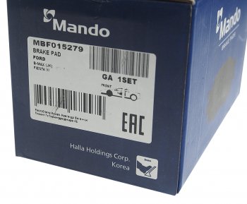 1 269 р. Колодки тормозные FORD Fiesta (12-) передние (4шт.) MANDO MANDO mbf015279  с доставкой в г. Майкоп. Увеличить фотографию 2