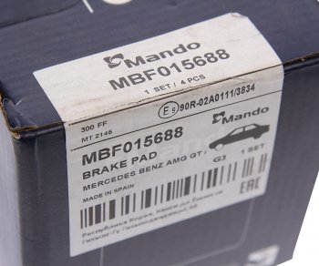 3 999 р. Колодки тормозные MERCEDES S (W222) (13-) задние (4шт.) MANDO MANDO mbf015688 MANDO mbf015688  с доставкой в г. Майкоп. Увеличить фотографию 3
