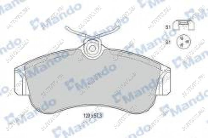 1 499 р. Колодки тормозные передние с АБС (4шт.) MANDO Nissan Almera N16 седан дорестайлинг (2000-2003)  с доставкой в г. Майкоп