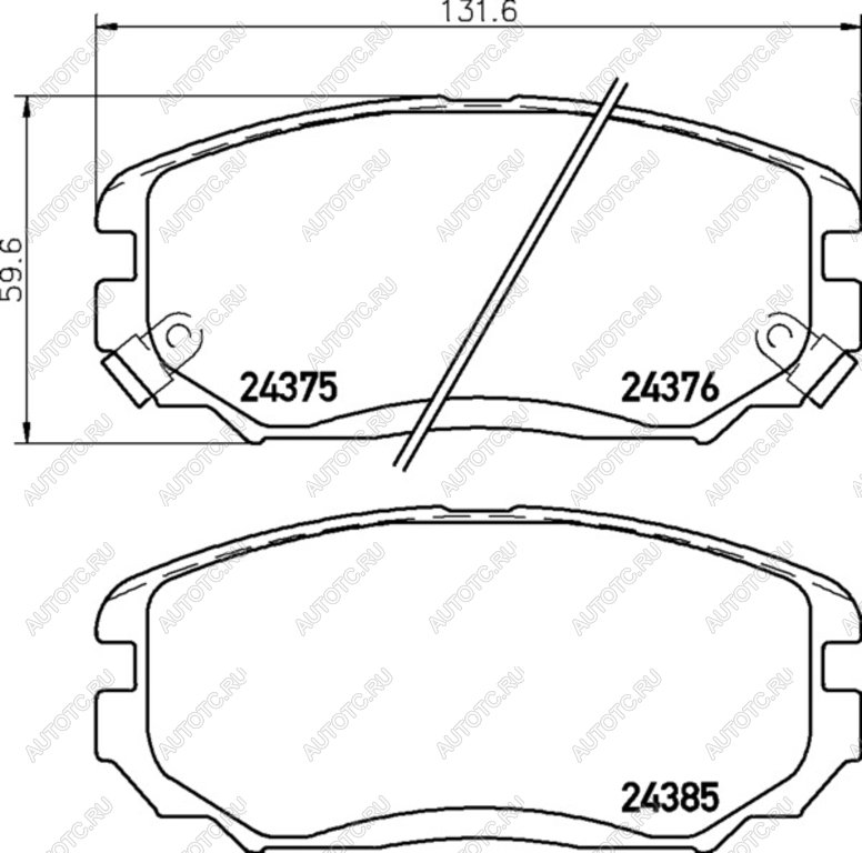1 239 р. Колодки тормозные передние (4шт.) MINTEX Hyundai Sonata NF рестайлинг (2007-2010)  с доставкой в г. Майкоп