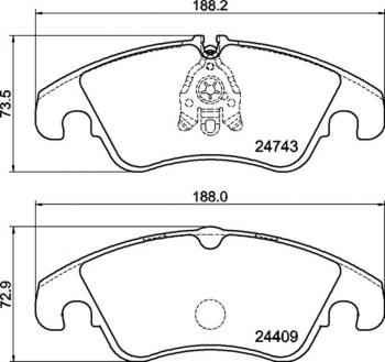 2 369 р. Колодки тормозные AUDI A4,A5 (08-) передние (4шт.) MINTEX MINTEX mdb3041 MINTEX mdb3041  с доставкой в г. Майкоп. Увеличить фотографию 1