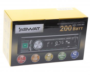 2 369 р. Магнитола автомобильная 1DIN SWAT SWAT mex-1046ubg  с доставкой в г. Майкоп. Увеличить фотографию 4