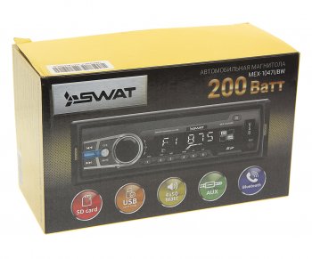 1 779 р. Магнитола автомобильная 1DIN SWAT SWAT mex-1047ubw  с доставкой в г. Майкоп. Увеличить фотографию 4