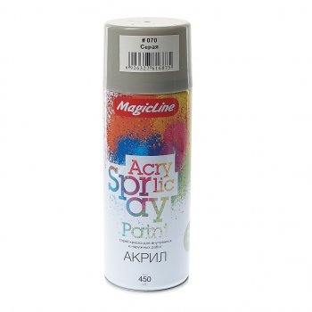 298 р. Краска серая аэрозоль 400мл MAGICLINE MAGICLINE mg-070  с доставкой в г. Майкоп. Увеличить фотографию 1