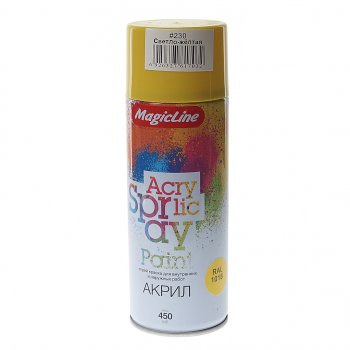 299 р. Краска светло-желтая аэрозоль 400мл MAGICLINE MAGICLINE mg-230  с доставкой в г. Майкоп. Увеличить фотографию 1