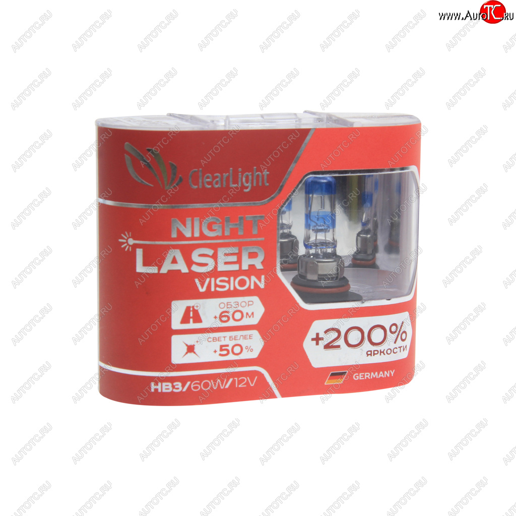 1 089 р. Лампа 12V HB3 65W +200% бокс (2шт.) Night Laser Vision CLEARLIGHT CLEARLIGHT ml9005nlv200  с доставкой в г. Майкоп