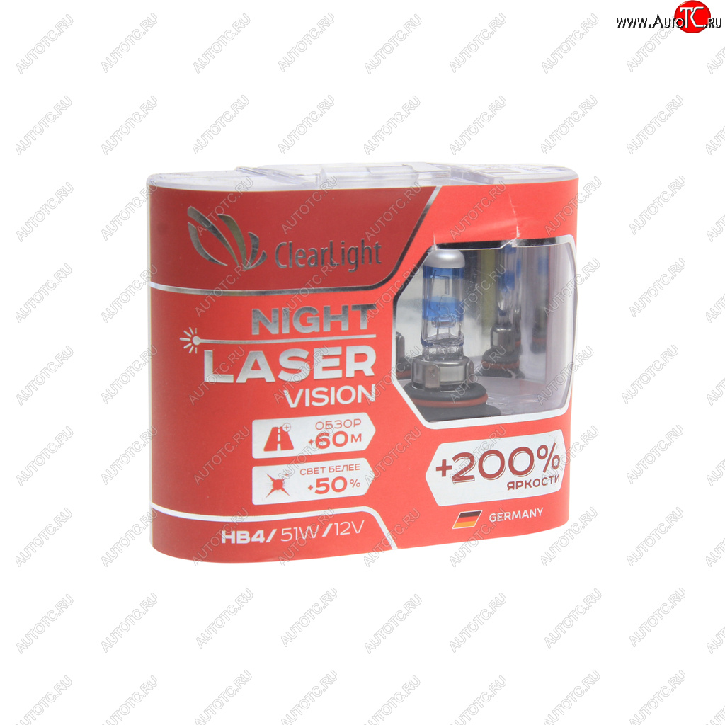 1 099 р. Лампа 12V HB4 55W +200% бокс (2шт.) Night Laser Vision CLEARLIGHT CLEARLIGHT ml9006nlv200  с доставкой в г. Майкоп