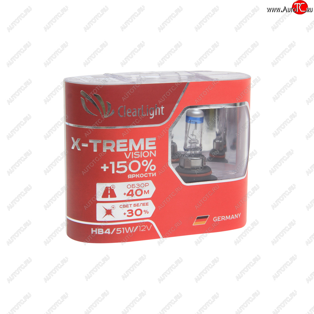 969 р. Лампа 12V HB4 51W P22d +150% бокс (2шт.) X-treme Vision CLEARLIGHT CLEARLIGHT ml9006xtv150  с доставкой в г. Майкоп