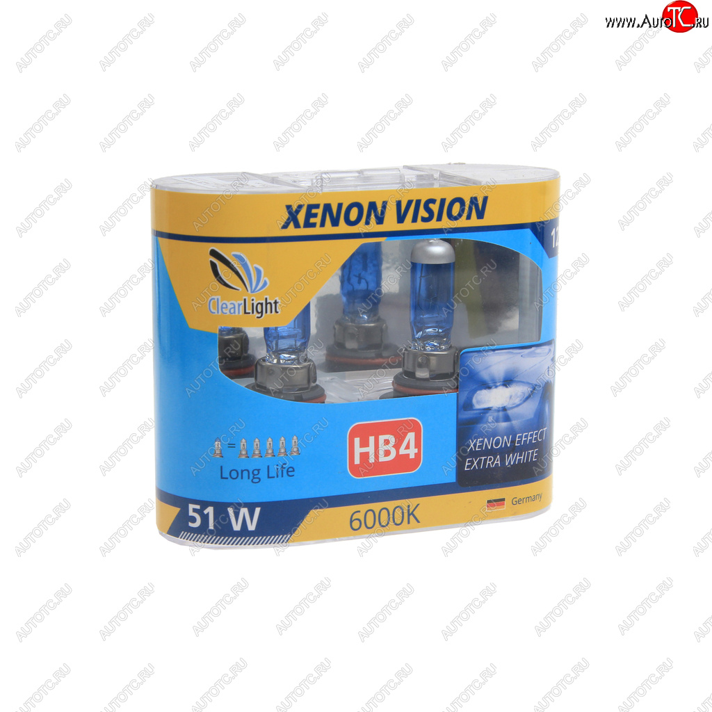 739 р. Лампа 12V HB4 55W P22d бокс (2шт.) Xenon Vision CLEARLIGHT CLEARLIGHT ml9006xv  с доставкой в г. Майкоп