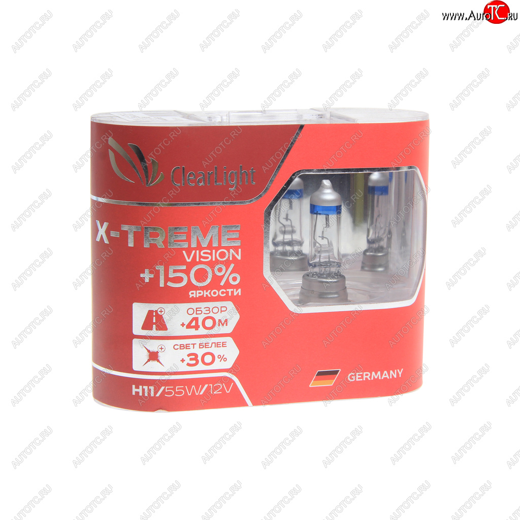 929 р. Лампа 12V H11 55W +150% бокс (2шт.) X-treme Vision CLEARLIGHT CLEARLIGHT mlh11xtv150  с доставкой в г. Майкоп