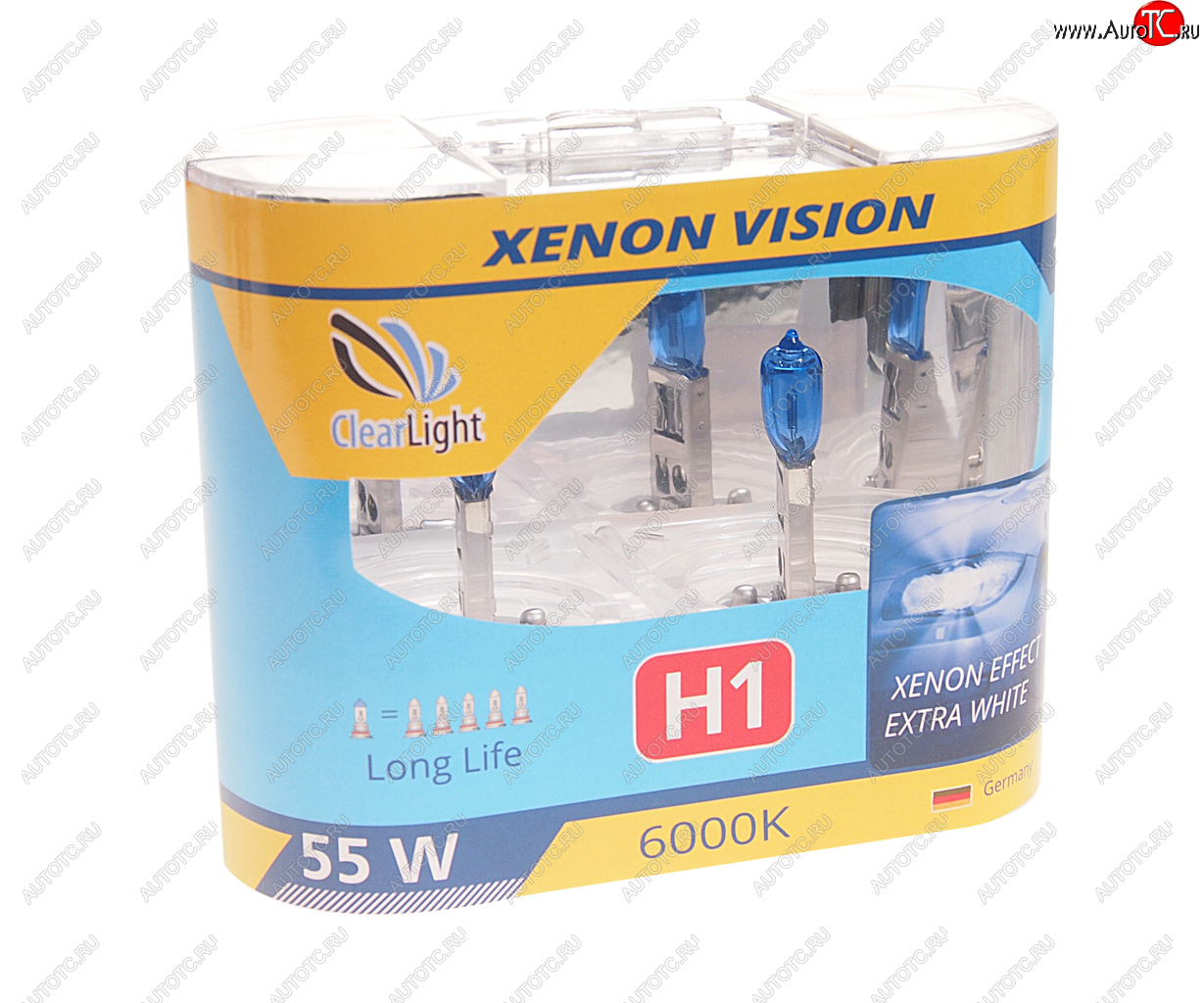 499 р. Лампа 12V H1 55W бокс (2шт.) Xenon Vision CLEARLIGHT CLEARLIGHT mlh1xv  с доставкой в г. Майкоп