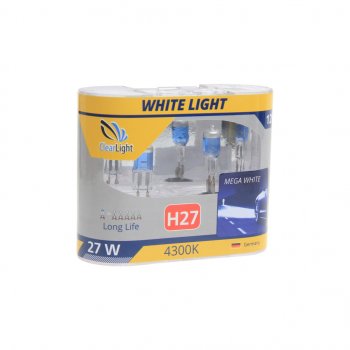 599 р. Лампа 12V H27 27W бокс (2шт.) White Light CLEARLIGHT CLEARLIGHT mlh27wl  с доставкой в г. Майкоп. Увеличить фотографию 1