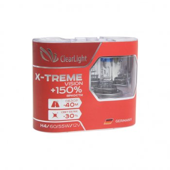 989 р. Лампа 12V H4 6055W P43t +150% бокс (2шт.) X-treme Vision CLEARLIGHT CLEARLIGHT mlh4xtv150  с доставкой в г. Майкоп. Увеличить фотографию 1