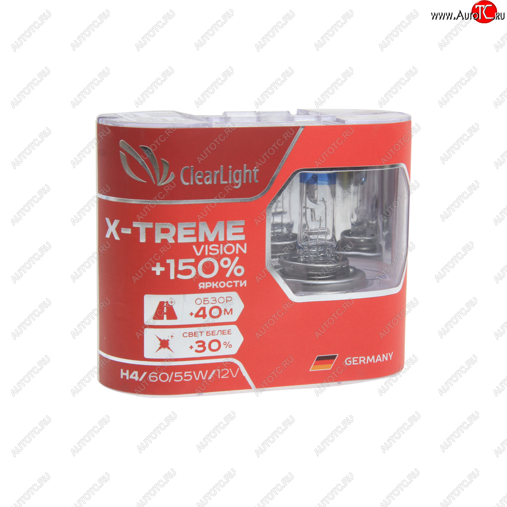 989 р. Лампа 12V H4 6055W P43t +150% бокс (2шт.) X-treme Vision CLEARLIGHT CLEARLIGHT mlh4xtv150  с доставкой в г. Майкоп