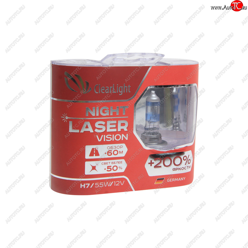 1 089 р. Лампа 12V H7 55W +200% (2шт.) Night Laser Vision CLEARLIGHT Ford Ranger рестайлинг (2009-2011)  с доставкой в г. Майкоп