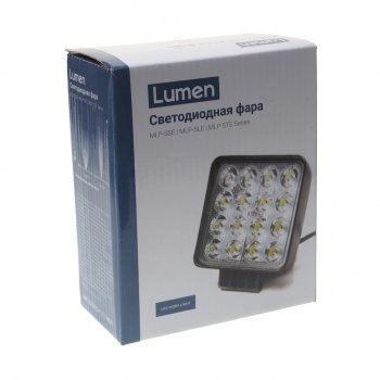 1 539 р. Фара рабочего света 106x106x40мм 48Вт (16 светодиодов) IP67 Super Slim Flood LUMEN LUMEN mlp-sse48ws-2418f  с доставкой в г. Майкоп. Увеличить фотографию 4