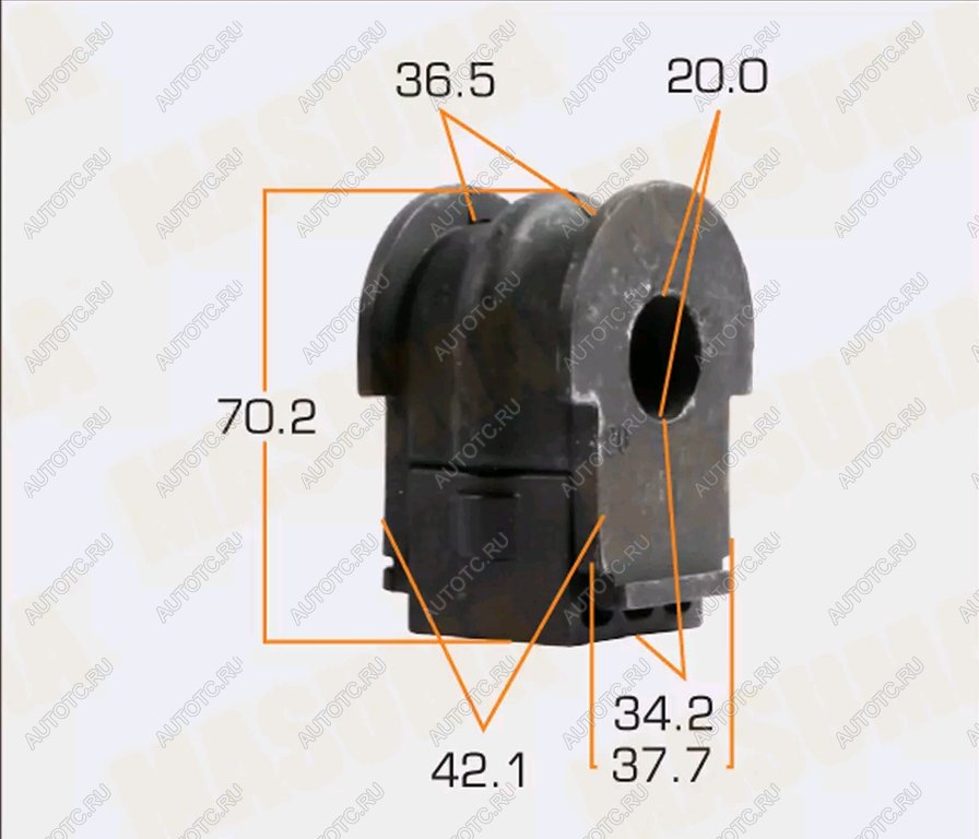 469 р. Втулка стабилизатора NISSAN Teana (L33R) (14-) (2.53.5) заднего MASUMA MASUMA mp-1251  с доставкой в г. Майкоп