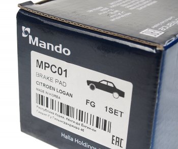 1 499 р. Колодки тормозные ЛАДА Largus RENAULT Logan,Clio PEUGEOT передние (4шт.) MANDO MANDO mpc01  с доставкой в г. Майкоп. Увеличить фотографию 3