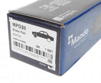 1 399 р. Колодки тормозные SSANGYONG Rexton (02-) передние (4шт.) MANDO MANDO mpd20  с доставкой в г. Майкоп. Увеличить фотографию 3
