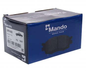 2 399 р. Колодки тормозные передние (4шт.) MANDO Hyundai Porter HR (2005-2018)  с доставкой в г. Майкоп. Увеличить фотографию 2
