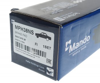 2 849 р. Колодки тормозные HYUNDAI Santa Fe (06-) передние (4шт.) MANDO MANDO mph38ns  с доставкой в г. Майкоп. Увеличить фотографию 3