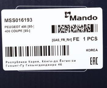 4 599 р. Амортизатор PEUGEOT 406 (96-04) передний правый газовый MANDO MANDO mss016193 MANDO mss016193  с доставкой в г. Майкоп. Увеличить фотографию 3