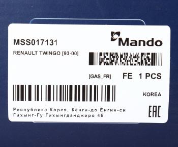3 499 р. Амортизатор RENAULT Twingo (93-) передний левый/правый газовый MANDO MANDO mss017131 MANDO mss017131  с доставкой в г. Майкоп. Увеличить фотографию 3