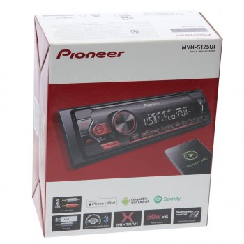 10 249 р. Магнитола автомобильная 1DIN PIONEER PIONEER mvh-s125ui  с доставкой в г. Майкоп. Увеличить фотографию 4