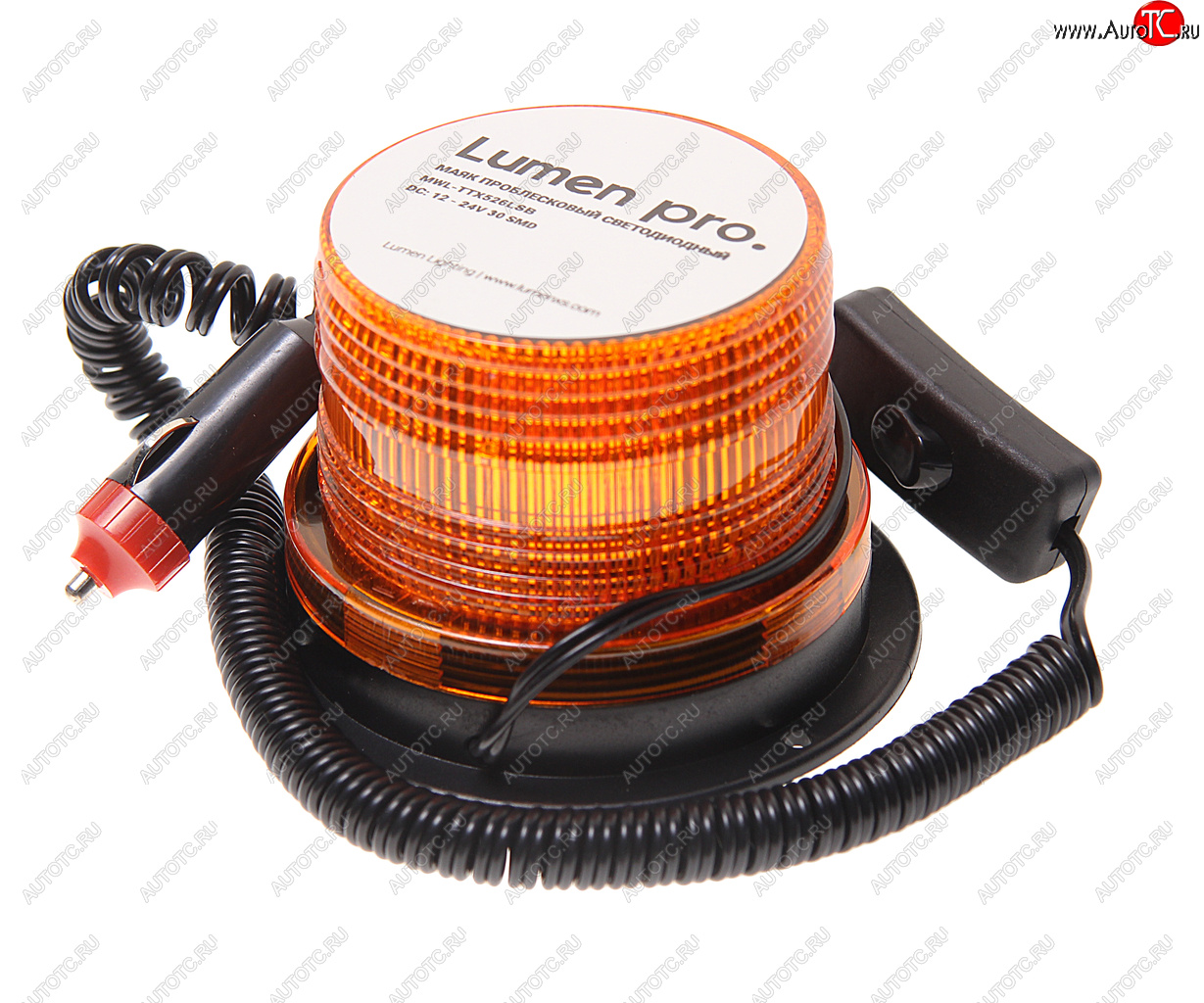 1 469 р. Маяк импульсный 1224V (30 светодиодов) (2 режима) на магните желтый LUMEN LUMEN mwl-ttx526lsb  с доставкой в г. Майкоп