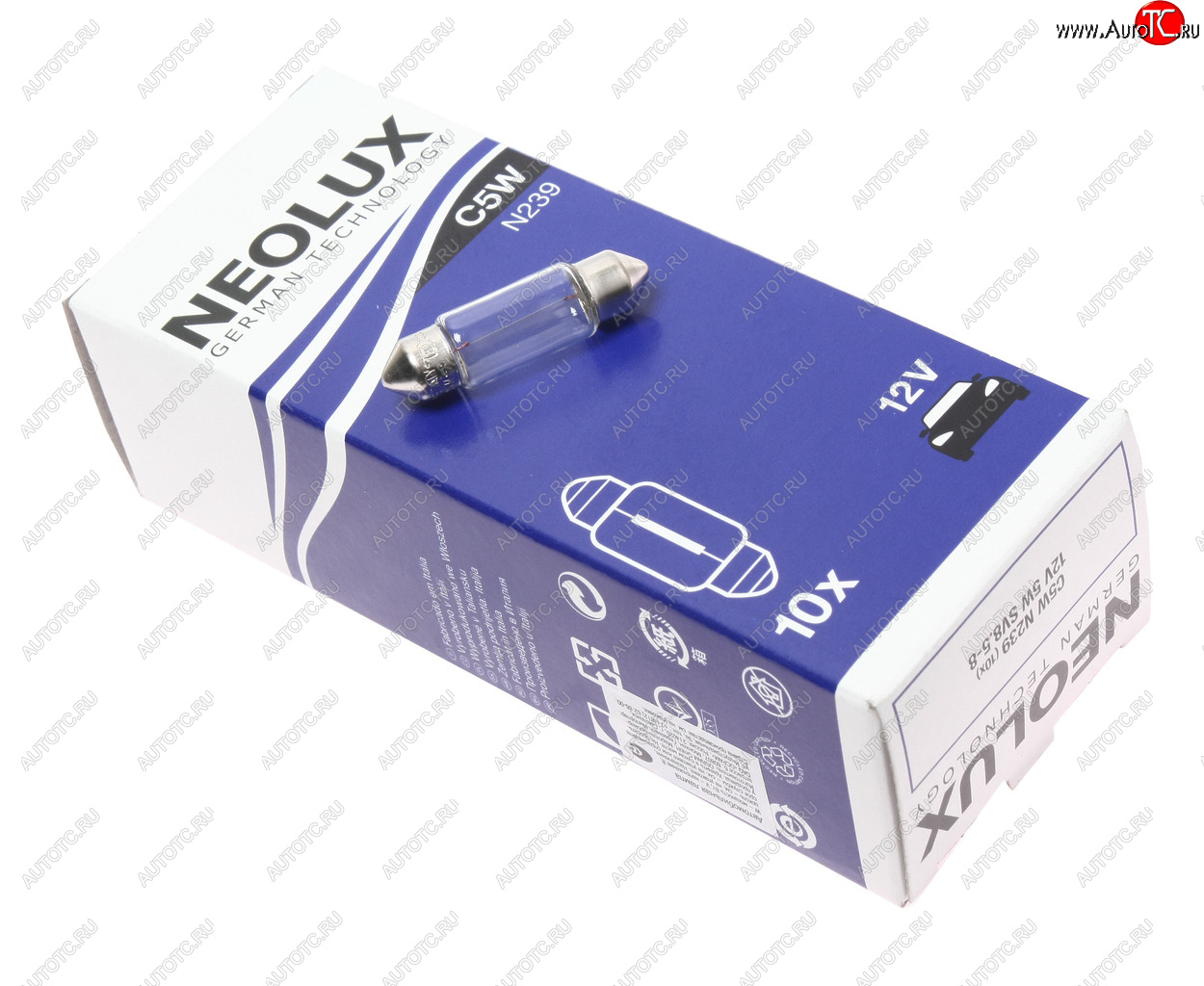 43 р. Лампа 12V C5W SV8.5-8 36мм 45лм Standard NEOLUX NEOLUX n239  с доставкой в г. Майкоп