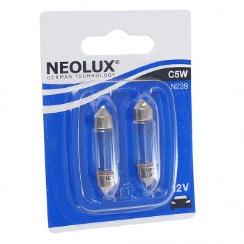130 р. Лампа 12V C5W SV8.5-8 36мм 45лм блистер (2шт.) Standard NEOLUX NEOLUX n239-02b  с доставкой в г. Майкоп. Увеличить фотографию 1
