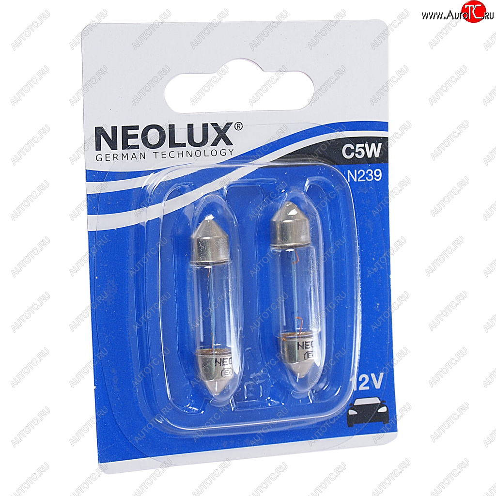 130 р. Лампа 12V C5W SV8.5-8 36мм 45лм блистер (2шт.) Standard NEOLUX NEOLUX n239-02b  с доставкой в г. Майкоп