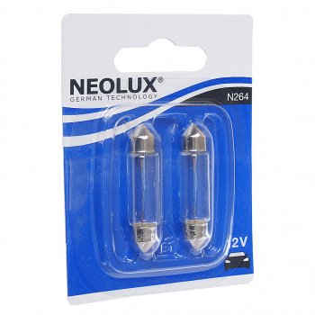 164 р. Лампа 12V C10W SV8.5-8 41мм 100лм блистер (2шт.) Standard NEOLUX NEOLUX n264-02b  с доставкой в г. Майкоп. Увеличить фотографию 1