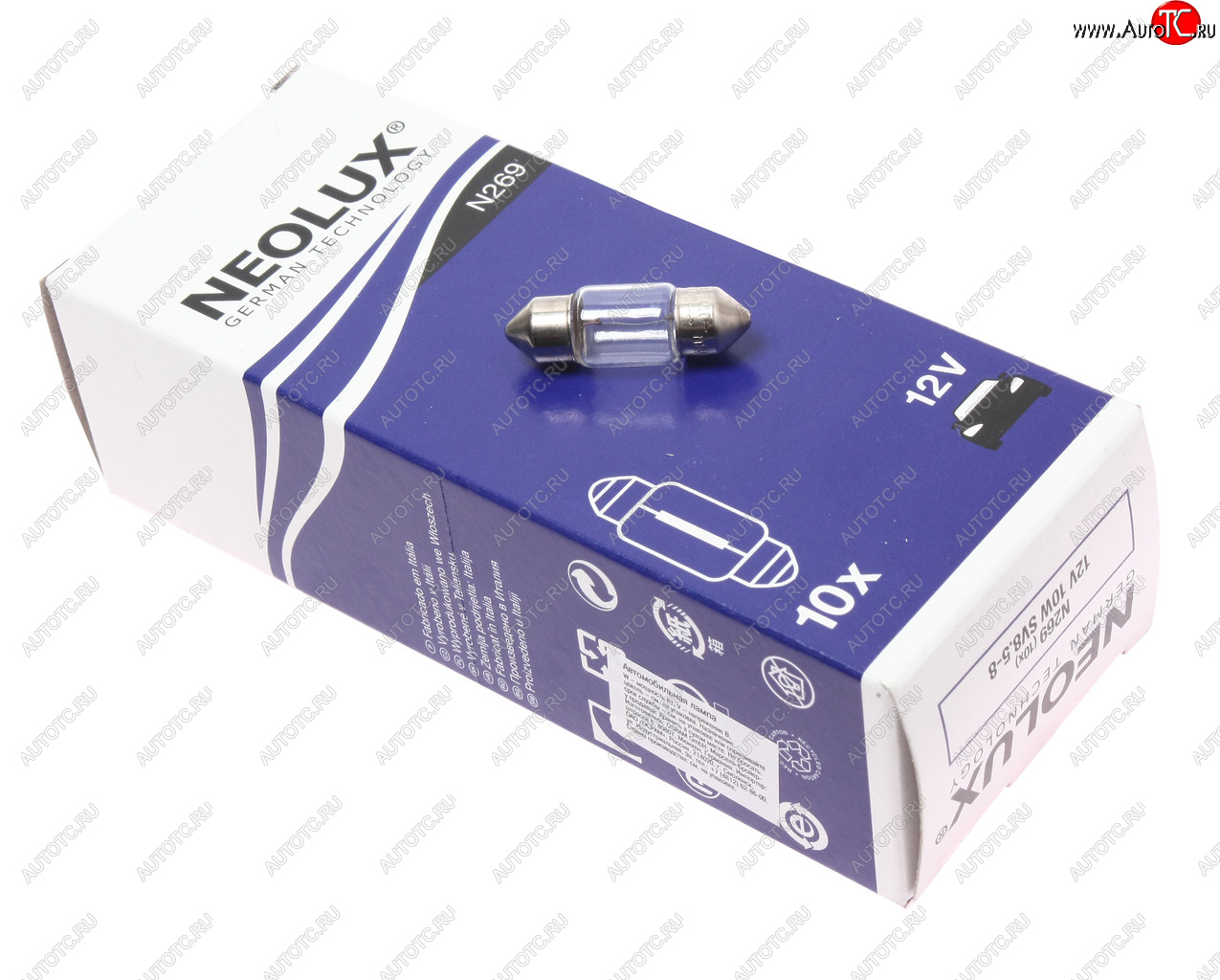 86 р. Лампа 12V C10W SV8.5-8 31мм Standard NEOLUX NEOLUX n269  с доставкой в г. Майкоп